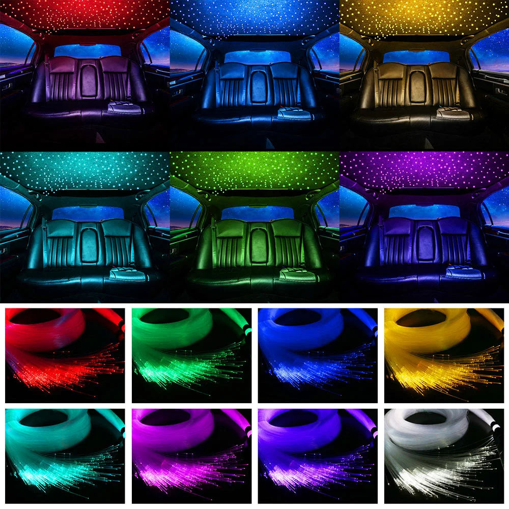 GlowMo Cosmic Starlight Kit � RGBW Fiber-Optic Headliner, 550 Stars + Music Sync