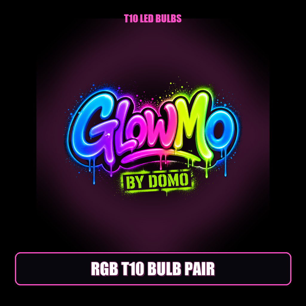 GlowMo RGB T10 LED Bulb Pair
