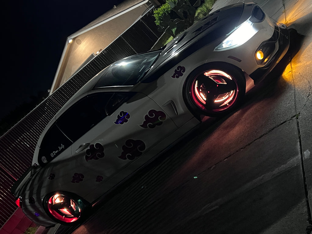 GlowMo Wheel Halo Kit - hero, BMW 428i at night
